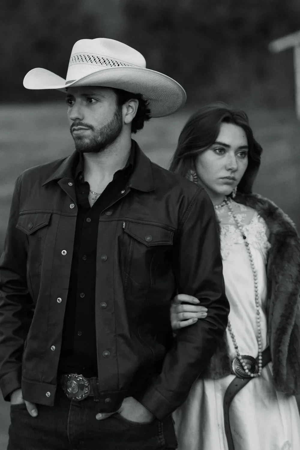Black and white portrait of a couple